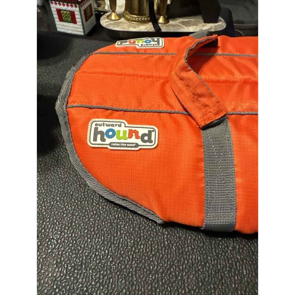 Outward Hound Pet Gear Adjustable Dog Life Jacket Orange Size Medium Swimming